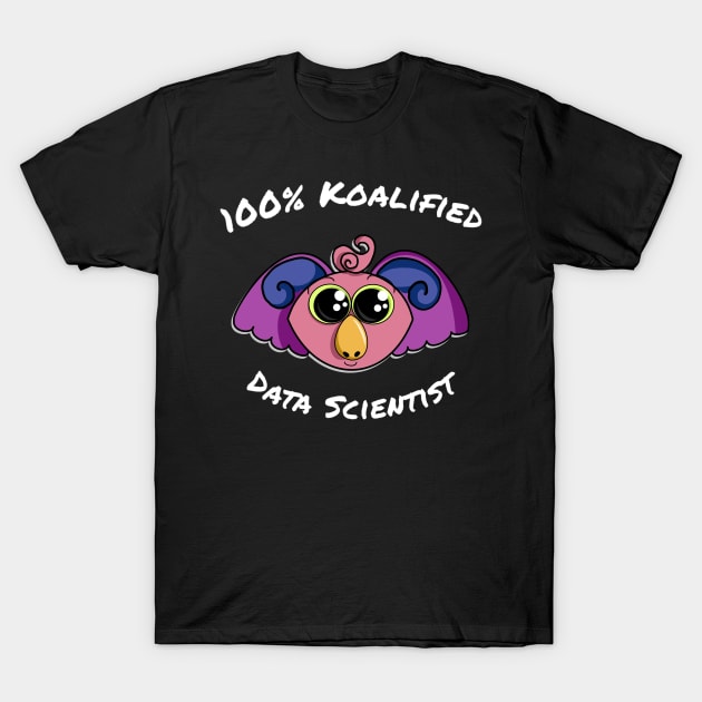 100% Koalified Data Scientist | Koala Dawn Black T-Shirt by aRtVerse